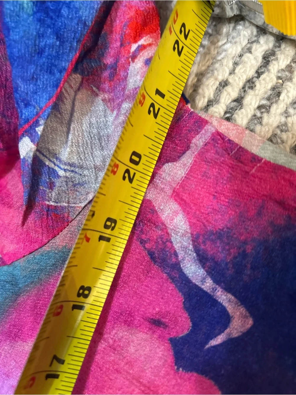 Ali Miles Multicolor Abstract Button Top Watercolor Top MP Artsy Mixed Media